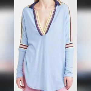 We the Free Retro Baby Blue Crochet Top Boho Coastal Cowgirl Light Academia S